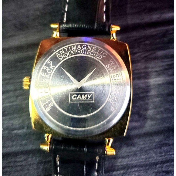 RARE Camy Geneve  Mechanical‎ Swiss Watch Restored Serviced GLD-BLK-BLK - Picture 5 of 8